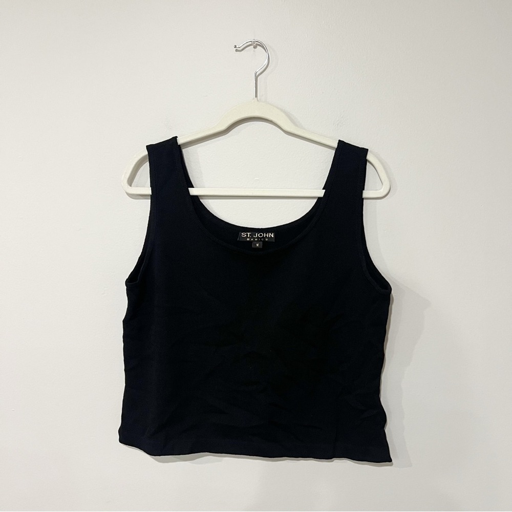 St John Black Knit Tank Top